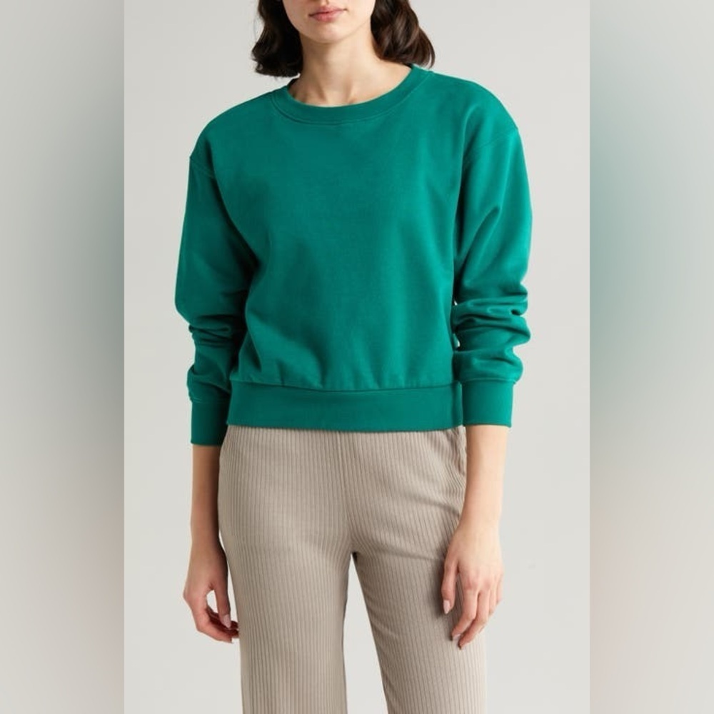 Beyond Yoga | On The Go Pullover Sweatshirt In Meadow Green Size XL NEW